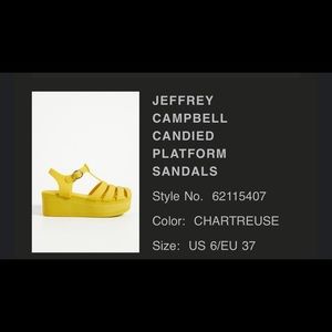 Yellow Jeffery Campbell platform jellies. Great for summer!!